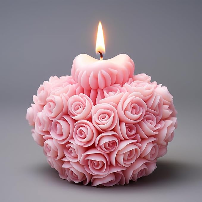 Rose Flower Heart Peony Resin Casting by ESEDAGESiliconeMold