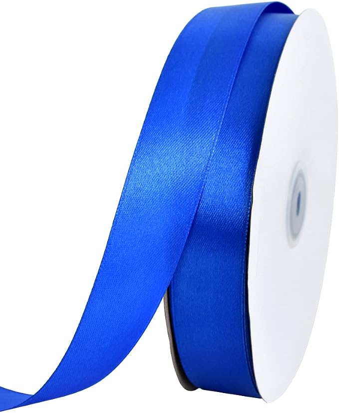 TONIFUL 1 Inch x 100yds Royal Blue Satin Ribbon, Thin Solid Color Satin Ribbon by TONIFUL