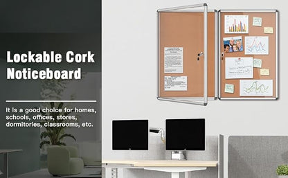 2 Pack 36"x24" Enclosed Bulletin Board, Lockable Weather-Resistant Aluminum - Image 9
