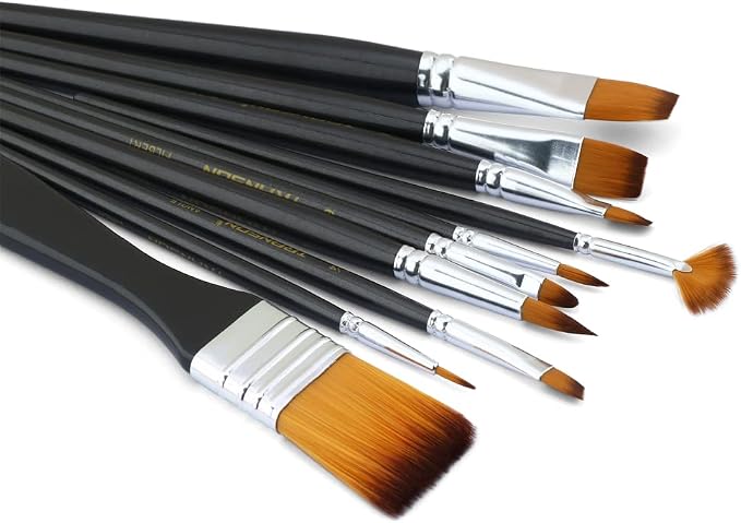 Transon Paint Brush Kit 10pcs Art Brushes and 1 Paint Spatula - Image 3