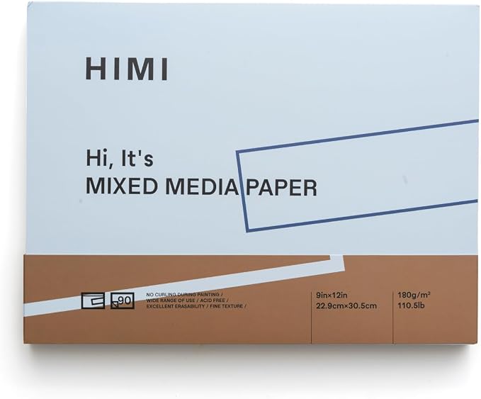 HIMI Mix Media Paper Pad 9X12'' 90 Sheets Mix Paper Pad, Side Wire Bound - Image 9