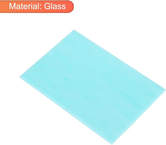 MECCANIXITY 2 Pcs Stained Glass Sheet Mosaic Tile 7.9 Inch x 5.9 Inch Sky Blue - Image 3