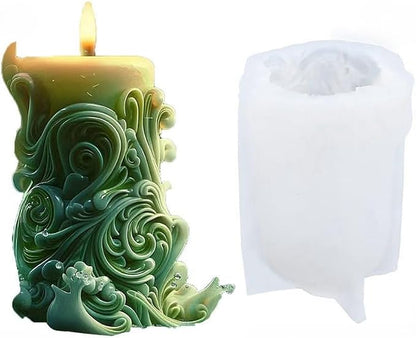 Starfish Shell Cylindrical Candle Mold, Marine Conch Silicone Mold, Wave Epoxy by letsgetfun