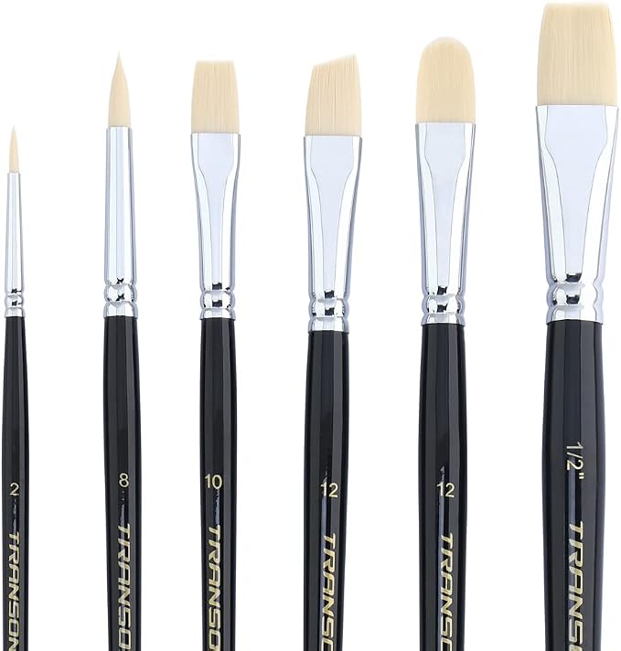 Transon Paint Brush Set 6pcs Art Painting Flexible Bristle - Image 3