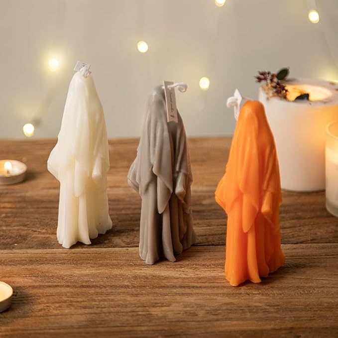 Halloween Masked Ghost Candle Silicone Mold DIY 3D Scented Candle Making Wax - Image 4