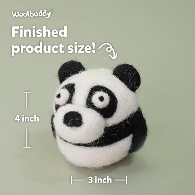 Woolbuddy Needle Felting Kit for Beginners & Adults – Panda DIY Felt Animal - Image 4