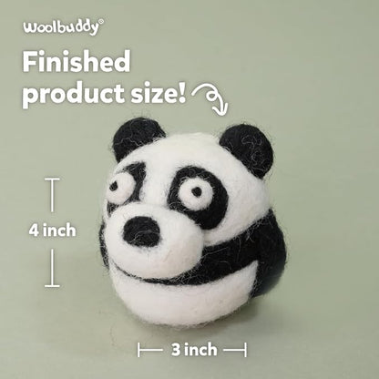 Woolbuddy Needle Felting Kit for Beginners & Adults – Panda DIY Felt Animal - Image 4