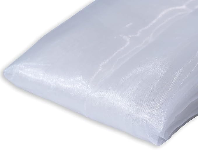 Fynite White Organza Fabric by The Yard | 2 Yard Long | 44" Wide | Bridal Soft - Image 2