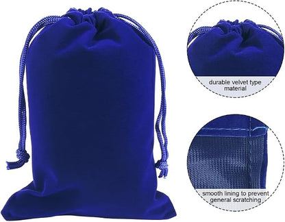 HRX Package 20pcs Velvet Jewelry Bags, 5x7 inch Blue Cloth Gift Drawstring - Image 3