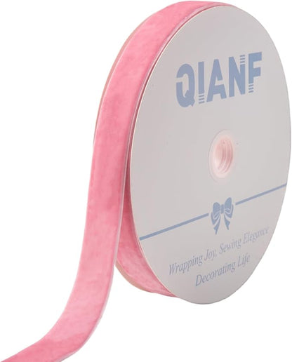 Vintage Peach Pink Velvet Ribbon Christmas Ribbon by QIANF