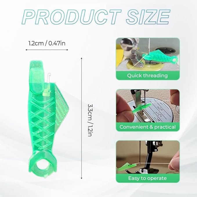 Automatic Sewing Needle Threader, Upgrade Fish Type Quick Needle Threaders - Image 2