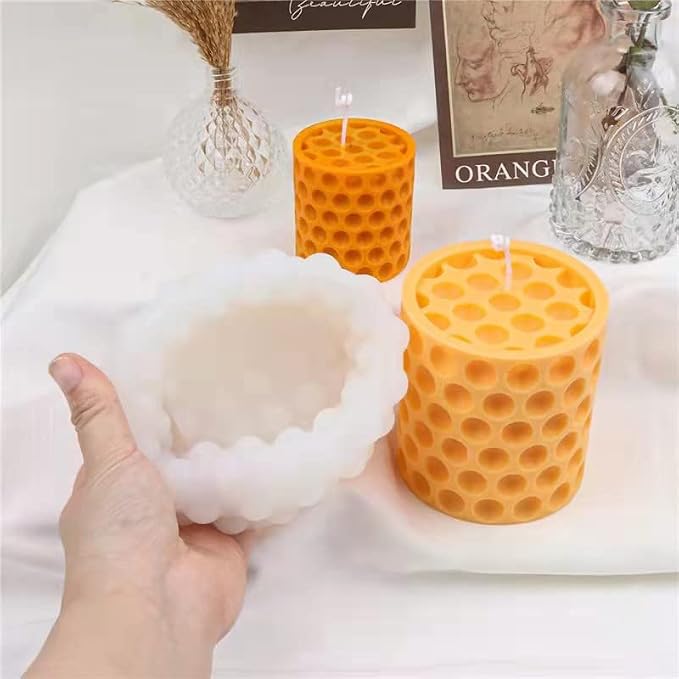 Navani Cylinder Candle Molds, Candle Molds Cylinder Light Resin Mold - Image 3
