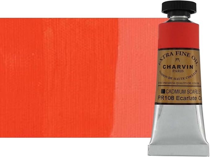 Charvin Extra Fine Oil Paint, Cadmium Scarlet 20 mL by Unknown