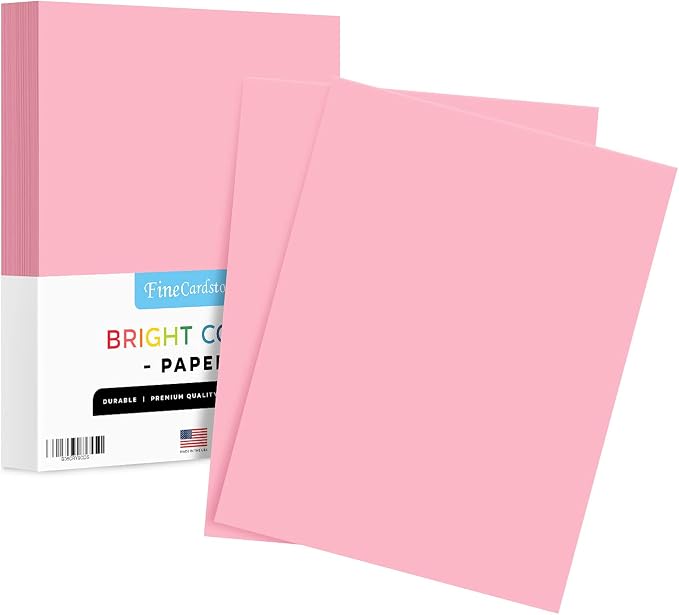 8.5 x 11" Pink Color Paper Smooth, by SSuperfinePrinting