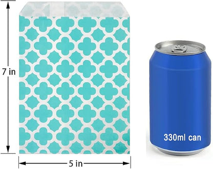 KEYYOOMY 200 Pcs Teal Blue Candy Buffet Bags - Image 2