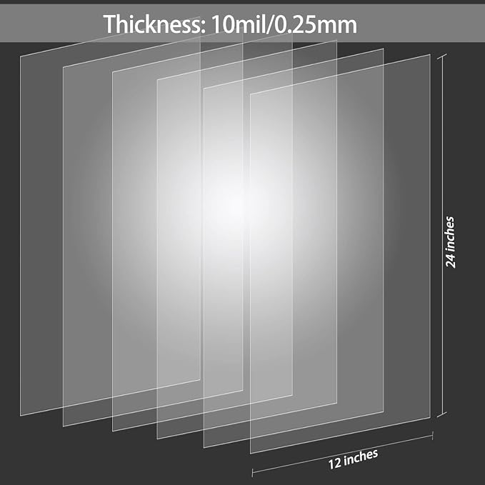 EGOSKY 10 Sheets 10 mil Mylar Sheet 12 x 24 inch Milky Translucent Plastic - Image 2