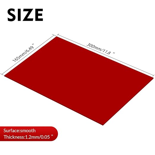Laser Engraving Blank Red ABS Double Color Plastic Sheet, 11.8x6.49x0.05 inch - Image 4