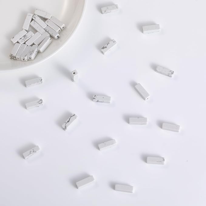 Natural White Turquoise Rectangle Tube Beads 4x13mm 38cm/str Loose Semi - Image 4