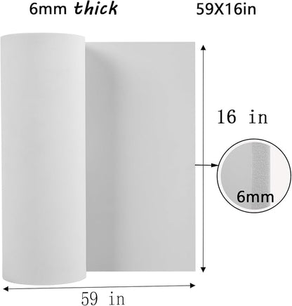 AMZQNART EVA Foam 6mm, Cosplay Foam 16x59 inch White, High Density 90 kg/m³ - Image 2