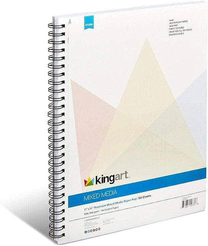 KINGART Mixed Media Sketchbooks, 11 x 14 Inches, 98lb/160gsm Acid-Free Paper by KINGART