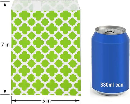 KEYYOOMY 100 Pcs Lime Green Candy Buffet Bags Small Cookie Bags Polka Dot Paper - Image 2