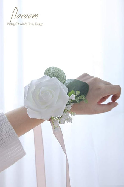 Floroom Artificial Flowers 50pcs Realistic White Foam Fake Roses - Image 2