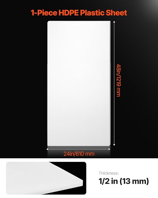VEVOR HDPE Plastic Sheet Board, 1 Pack High Density Polyethylene Sheet Plastic - Image 2
