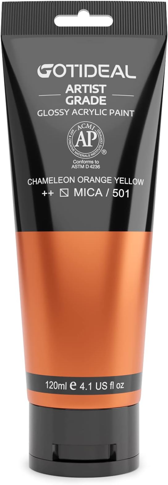 GOTIDEAL Iridescent Acrylic Paint Chameleon Orange Yellow halloween Tubes Fall by GOTIDEAL