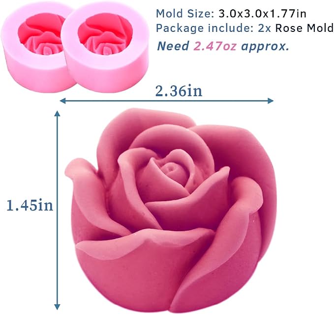3D Rose Silicone Molds, Bloom Flower Silicone Fondant Mold - Image 3