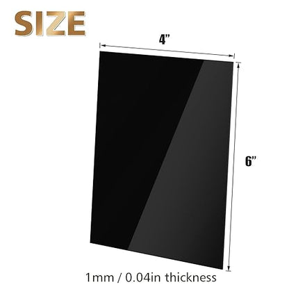 Egofine 4" x 6" Black Plexiglass Sheets 20 Pack 0.04 Inch Cast Acrylic Sheet - Image 2