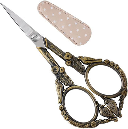 Small Embroidery Scissors with Cover -Cute and Comfortable handles with Sturdy by GLEXAL