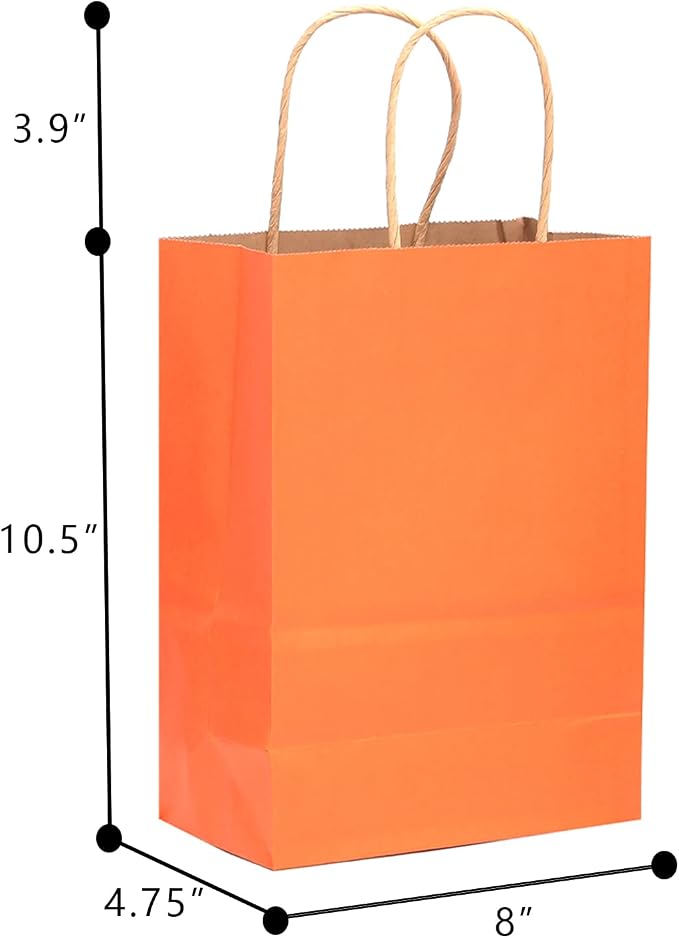qiqee 32-Packs Paper Bags with Handles Bulk 7.6"x4.75"x10.5" Medium Gift Bags - Image 5