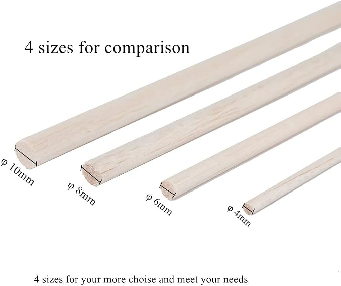 12 Pack Round Wood Dowel Rods 3/8x3/8x12 Inch Balsa Wood Sticks φ3/8 Inch - Image 5