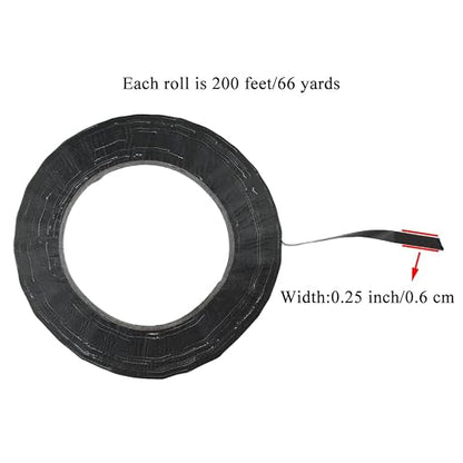 HAHIYO Black 0.25Inch Wide Floral Tape Waterproof Florist Tape Flower Wrap - Image 2