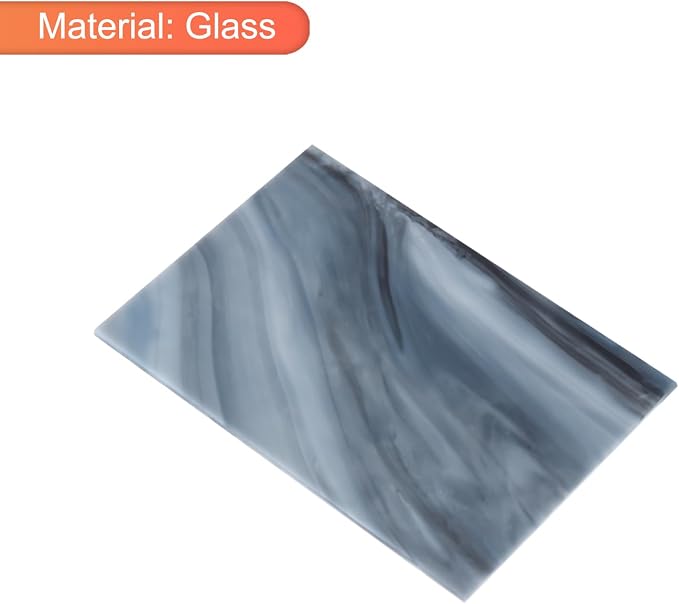MECCANIXITY 2 Pcs Stained Glass Sheet Mosaic Tile 7.9 Inch x 5.9 Inch Gray - Image 3