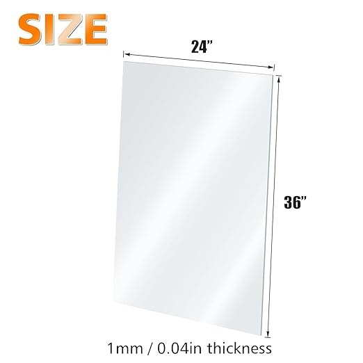 Egofine Plexiglass Sheets Acrylic Sheets 12 Pack of 24x36’’ 0.04 Thick Clear - Image 2