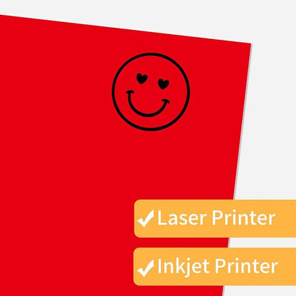 Printable Sticker Paper, 20 Sheets Red Printable Sticker Paper, Laser/Inkjet - Image 3