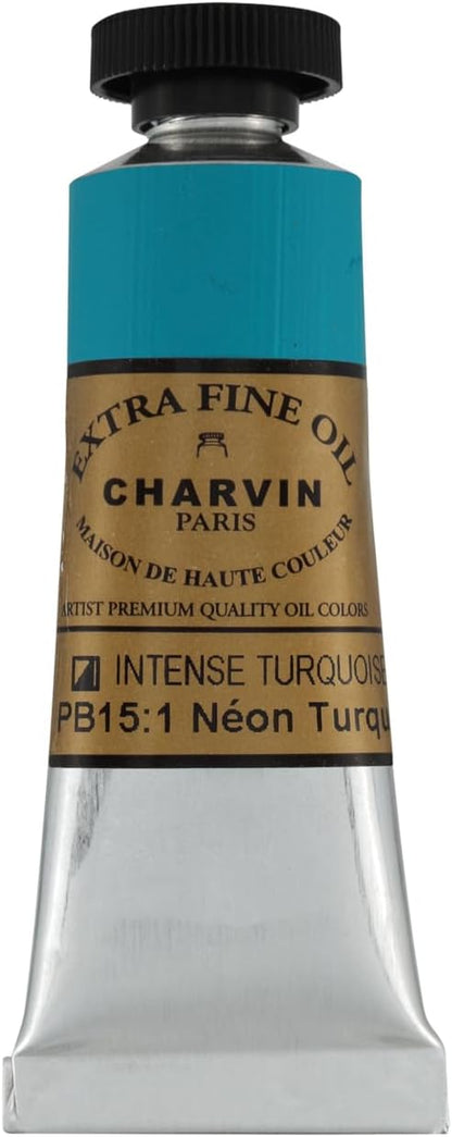 Charvin Extra Fine Oil Paint, Intense Turquoise 20 mL - Image 2