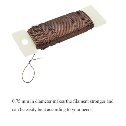 HAHIYO 22Gauge Coffee Color Metal Floral Wire - Image 6