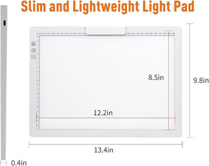Rechargeable A4 LED Light Pad w/Built-in Riser Stands, 6 Levels of Brightness - Image 6