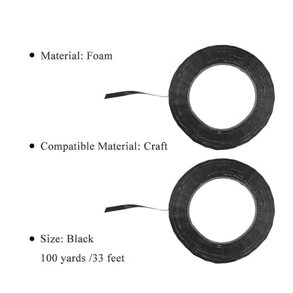 HAHIYO Black 0.25Inch Wide Floral Tape Waterproof Florist Tape Flower Wrap - Image 7
