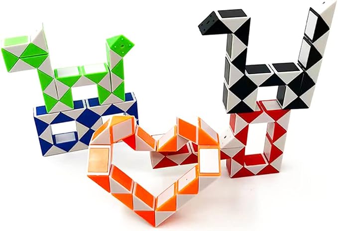 24 Pack 24 Blocks Fidget Snake Cube, Mini Snake Ruler Twist Puzzle Toys - Image 5