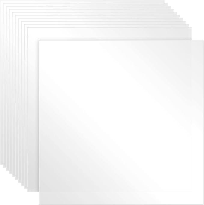 FSWCCK 25 Pcs 7.5mil 12 x 12 Inch Milky Translucent PET Blank Stencil Sheets by FSWCCK