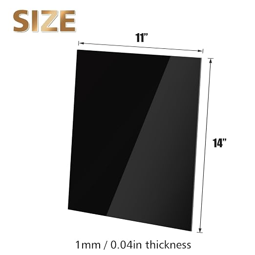 Egofine 11" x 14" Black Plexiglass Sheets 6 Pack 0.04 Inch Cast Acrylic Sheet - Image 2