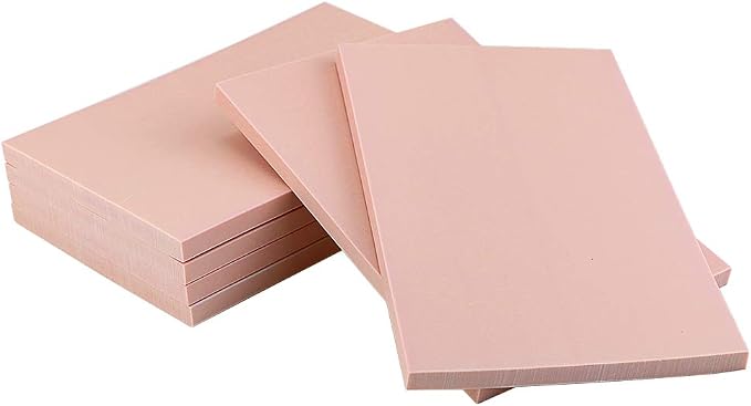 6 Pack 4"x6" Pale Pink Rubber Stamp Carving Blocks Rubber Carved Brick - Image 2