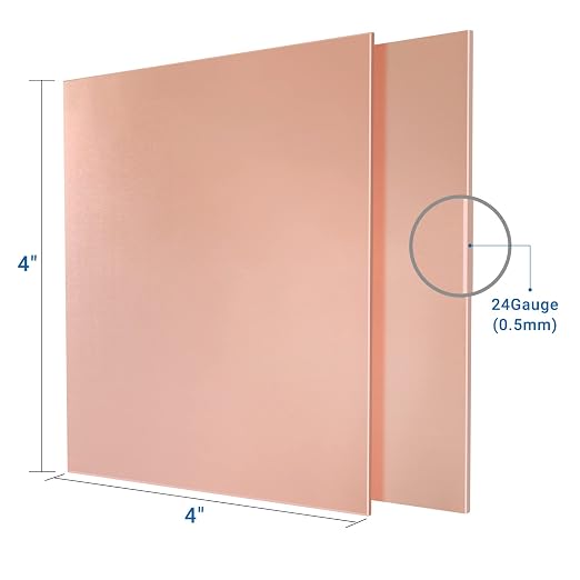 2 Pieces 99.9% Pure Copper Sheet, 24 Gauge Thickness, Film Attached Copper Plate - Image 2