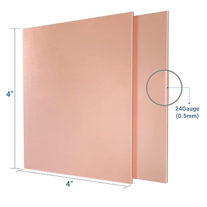 2 Pieces 99.9% Pure Copper Sheet, 24 Gauge Thickness, Film Attached Copper Plate - Image 2