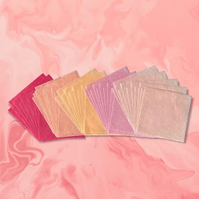 50 Sheets 6 x 6 Inches Natural Fiber Mulberry paper Sheets Square Origami Paper - Image 3