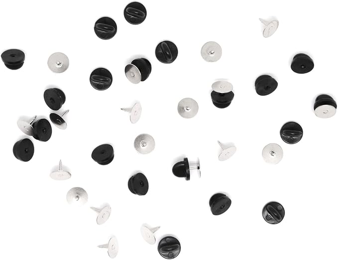 100set Rubber Pin Backs, Blank Pins Scatter Butterfly Clutch Pin Holder Enamel - Image 7