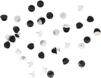100set Rubber Pin Backs, Blank Pins Scatter Butterfly Clutch Pin Holder Enamel - Image 7